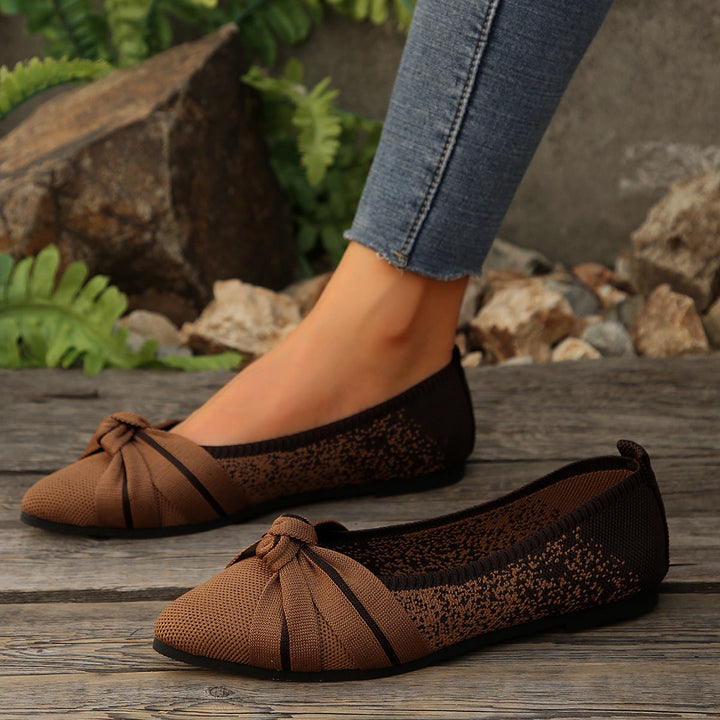 Damen Ballerina Schuhe mit eleganter Schleife Drune