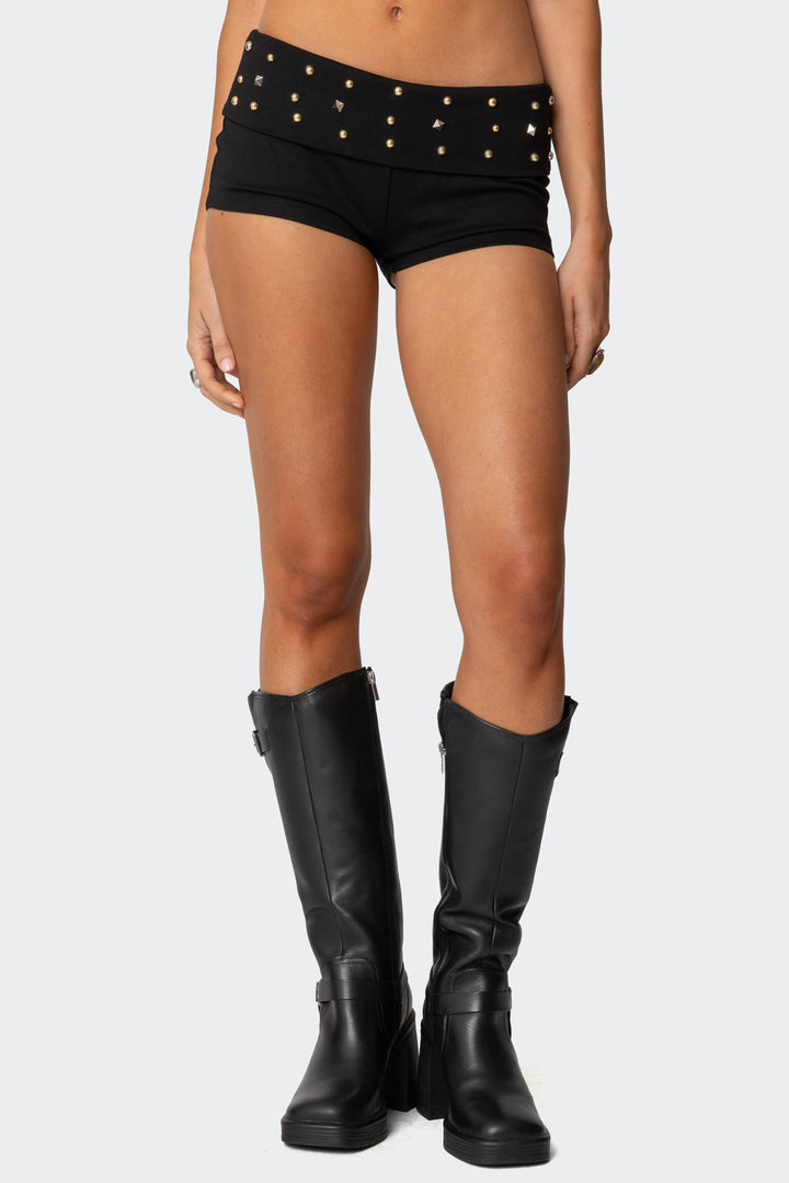 Damen Modische Shorts mit glitzernden Akzenten Drune