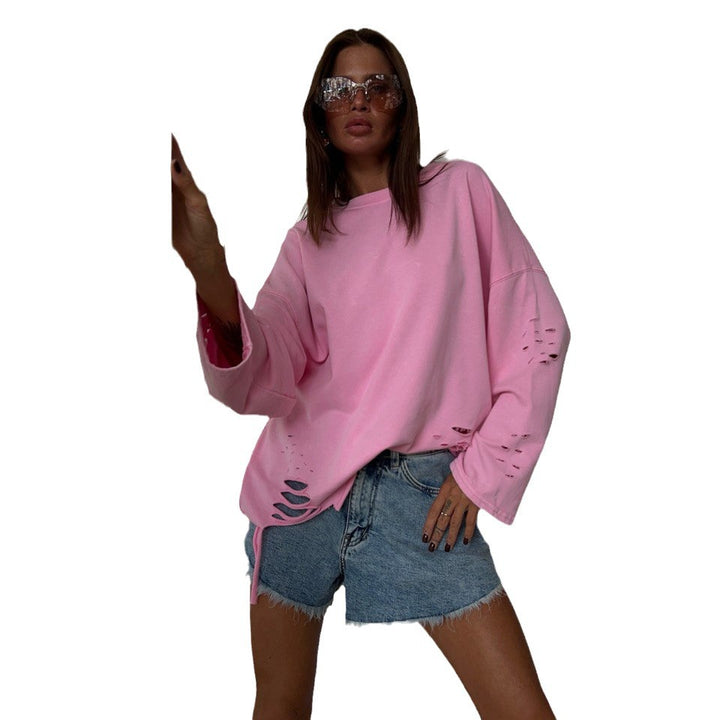 Damen Oversized Sweatshirt mit modischen Ärmeldetails Drune