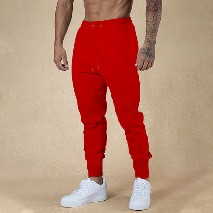 Herren nan athletische Frottee-Jogginghose mit hohem Bund Kordelzug und schmal zulaufenden Rippbündchen Drune