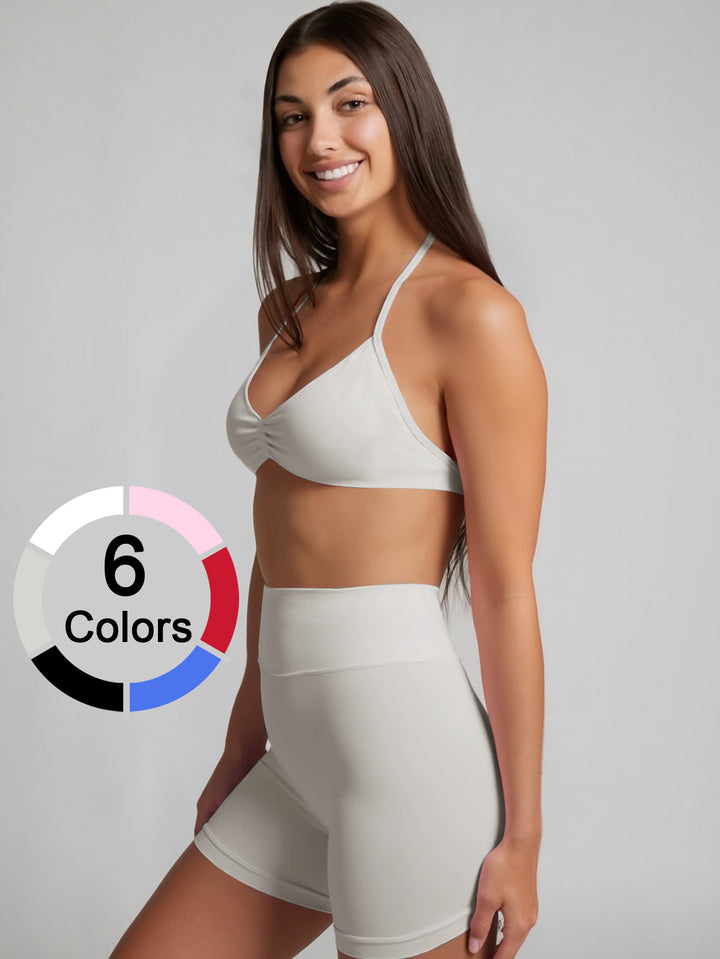 Damen Sportliches Bikini-Set mit hochgeschnittenen Shorts und elastischer Unterstützung Drune