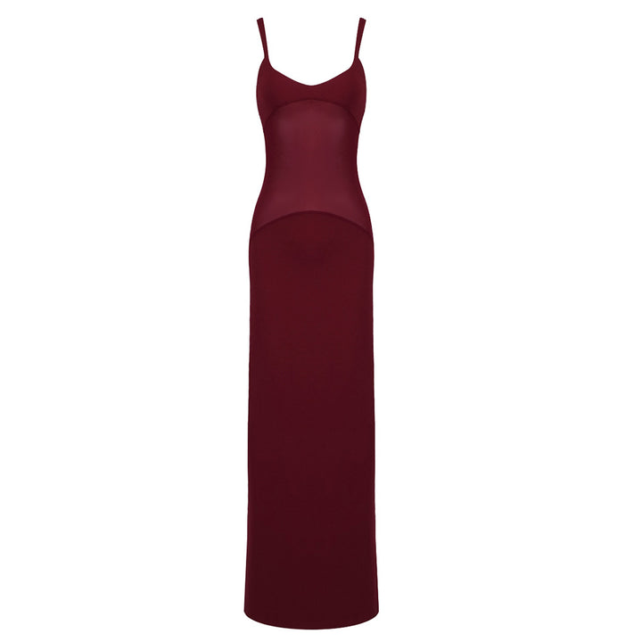 Damen elegantes Maxikleid mit schmeichelndem Schnitt und verstellbaren Spaghetti-Trägern Drune