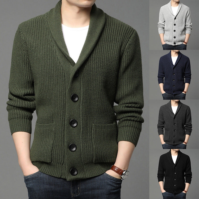 Herren Strickjacke mit Schalkragen und praktischen Taschen Drune