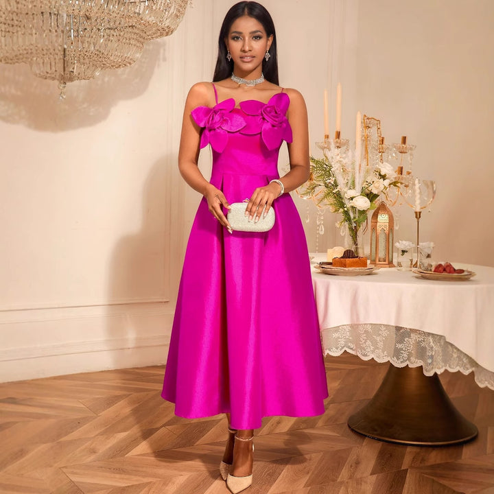 Damen A-Linien Kleid mit floralem Akzent Drune