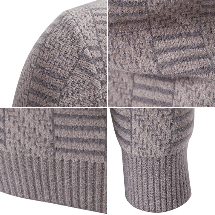 Herren Strickpullover mit strukturiertem Design und hohem Kragen Drune