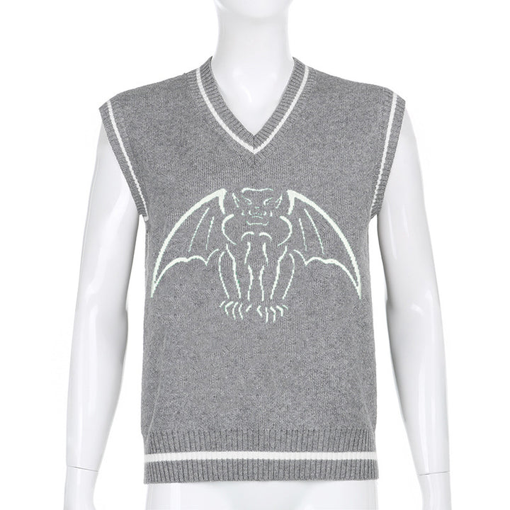 Damen Strickweste mit beeindruckendem Gothic-Motiv Drune