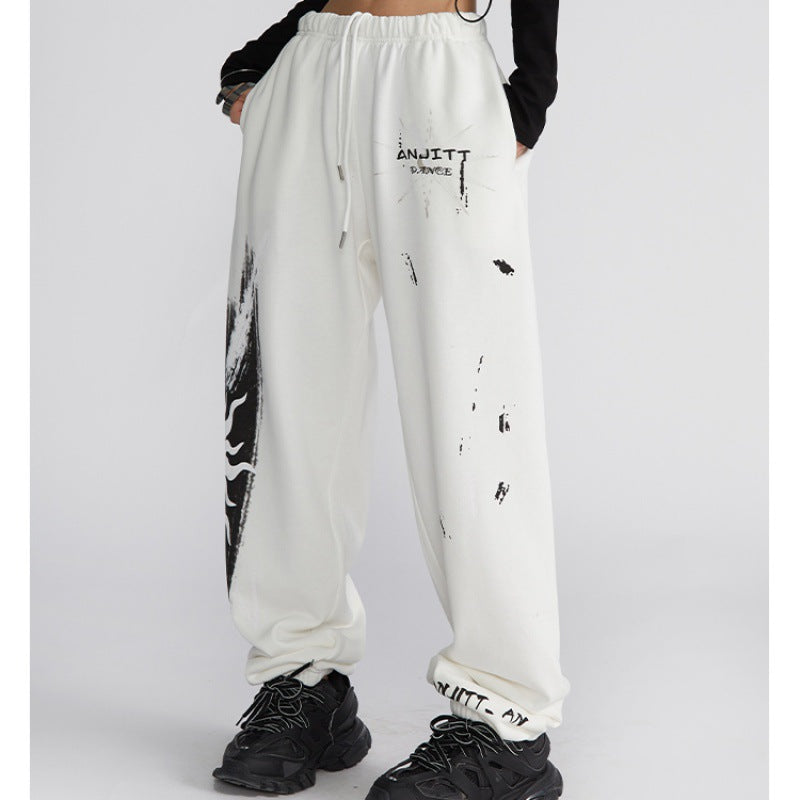 Damen Sweatpants mit modernem grafischem Print Drune