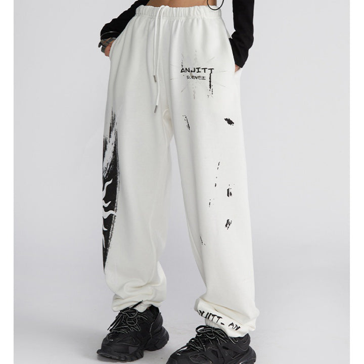 Damen Sweatpants mit modernem grafischem Print Drune