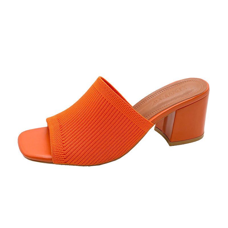 Damen Mules mit strukturiertem Obermaterial und stabilem Blockabsatz Drune
