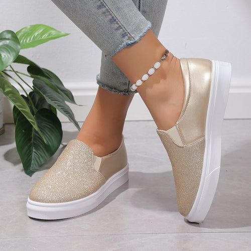 Damen Glitzer-Slip-On Sneakers Drune