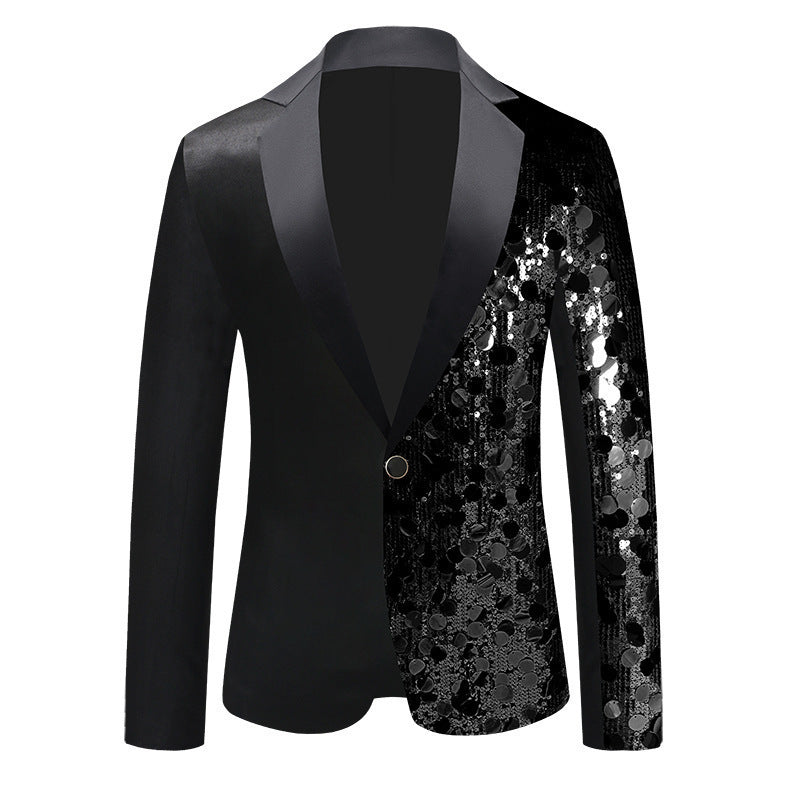 Damen Glitzernder Sequin Blazer mit elegantem Schalkragen Drune