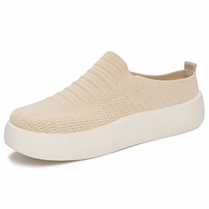 Damen nan gestrickter Slip-On Plateau-Sneaker mit sockenähnlichem Schaft, elastischem Einstieg und stoßdämpfender Leichtsohle Drune