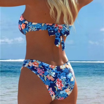 Damen Bikini-Set mit floralem Balconette-Oberteil und hochgeschnittenem Höschen Drune
