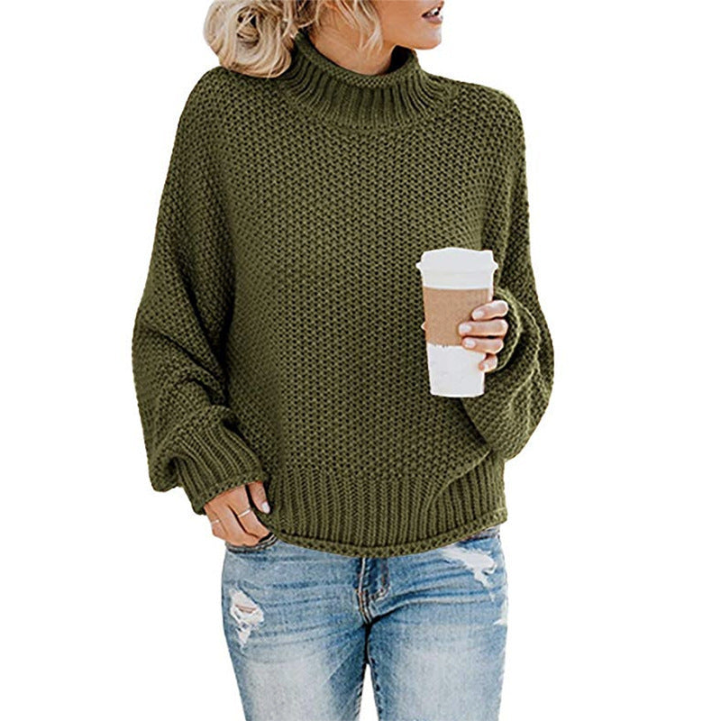 Damen nan grobstrick Rollkragenpullover mit Oversize-Schnitt und Blockstreifen-Optik Drune