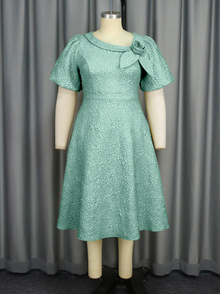 Damen Kleid mit elegantem Blumendruck und dekorativer Schleifenverzierung Drune