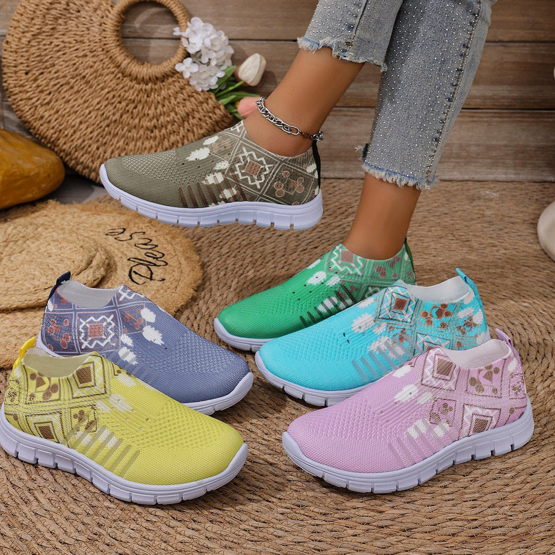 Damen moderne Slip-On Sneakers mit atmungsaktivem Stretch-Obermaterial Drune
