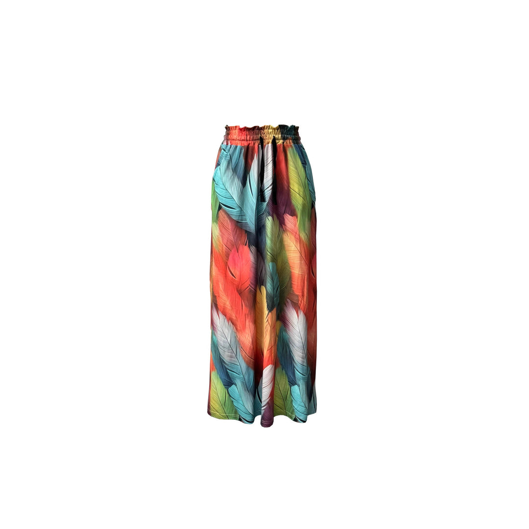 Damen Maxirock mit buntem Mandala-Muster und seitlichen Taschen Drune