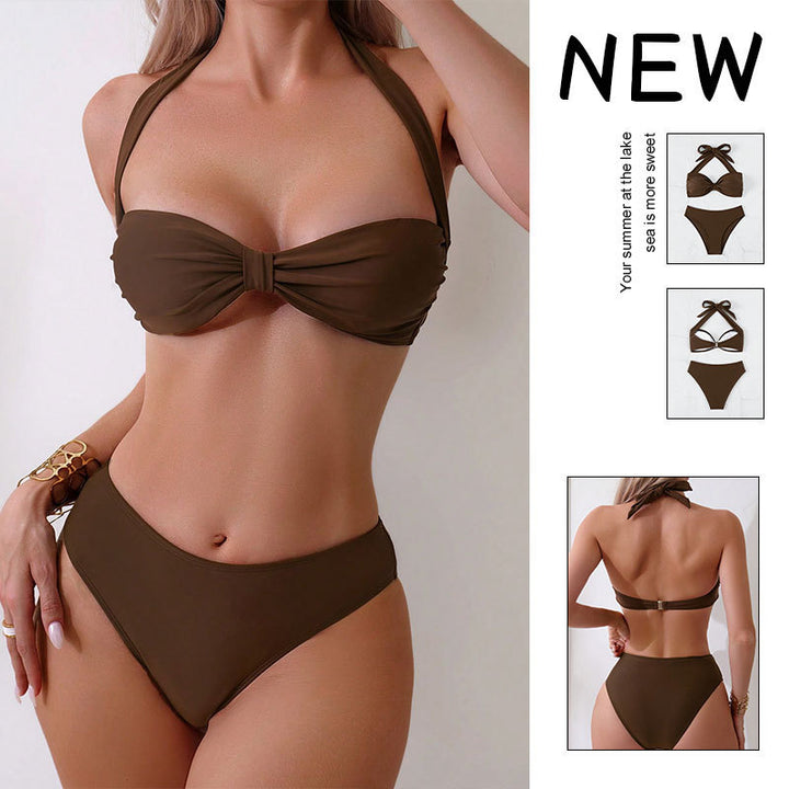 Damen Bandeau Bikini Set mit elegantem Knoten-Design Drune