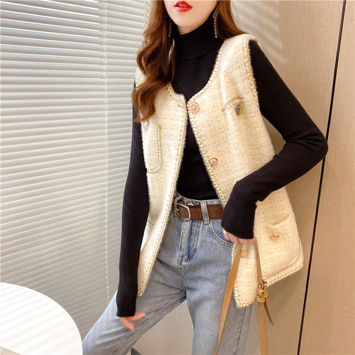 Damen eleganter Strickjacke mit dekorativen Knöpfen und stylischem Design Drune