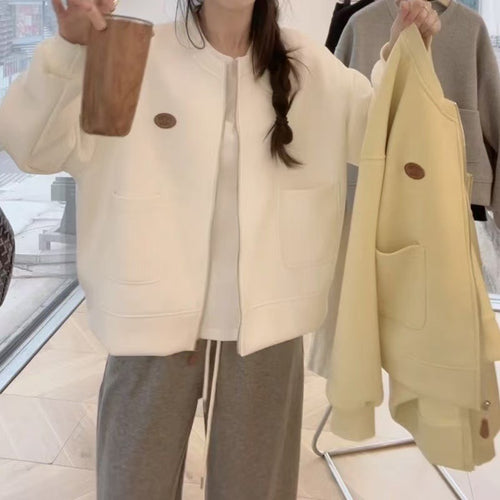 Damen oversized Sweatjacke mit praktischen Taschen und modischem Design Drune