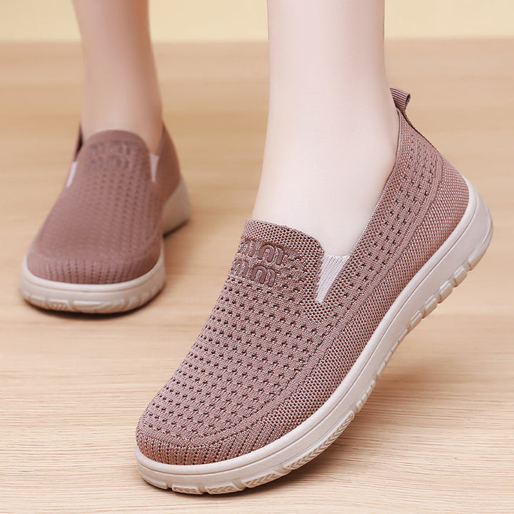 Damen nan nahtloser Strick-Slipper mit elastischem Einstieg und orthopädischer Memory-Fußbett-Stütze Drune