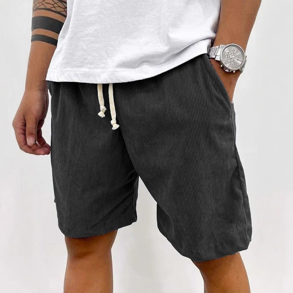 Drune | Herren Casual Kordelzug Cord Shorts