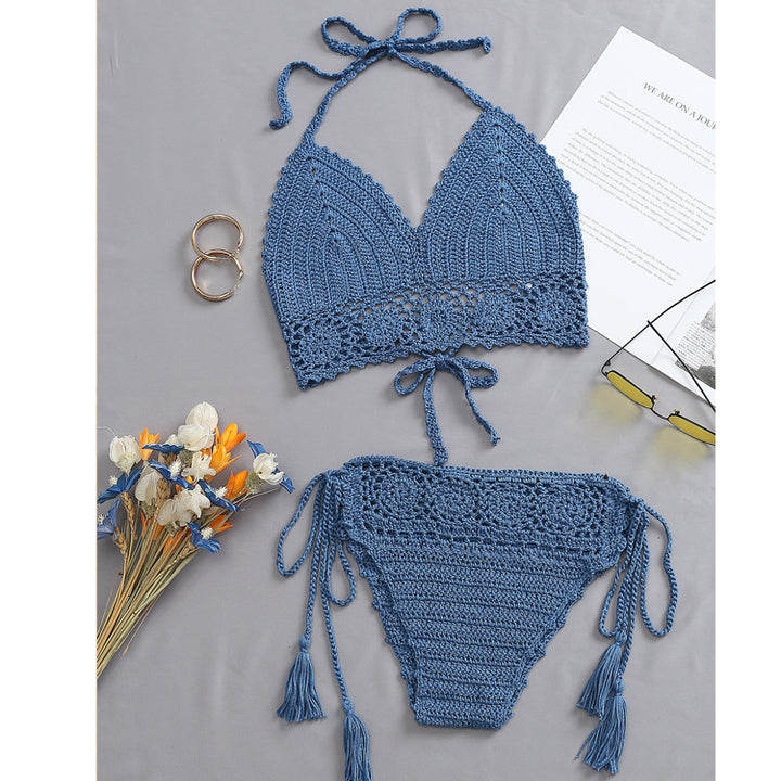 Damen Häkel-Bikini-Set mit tschedderstoff und verstellbaren Trägern Drune