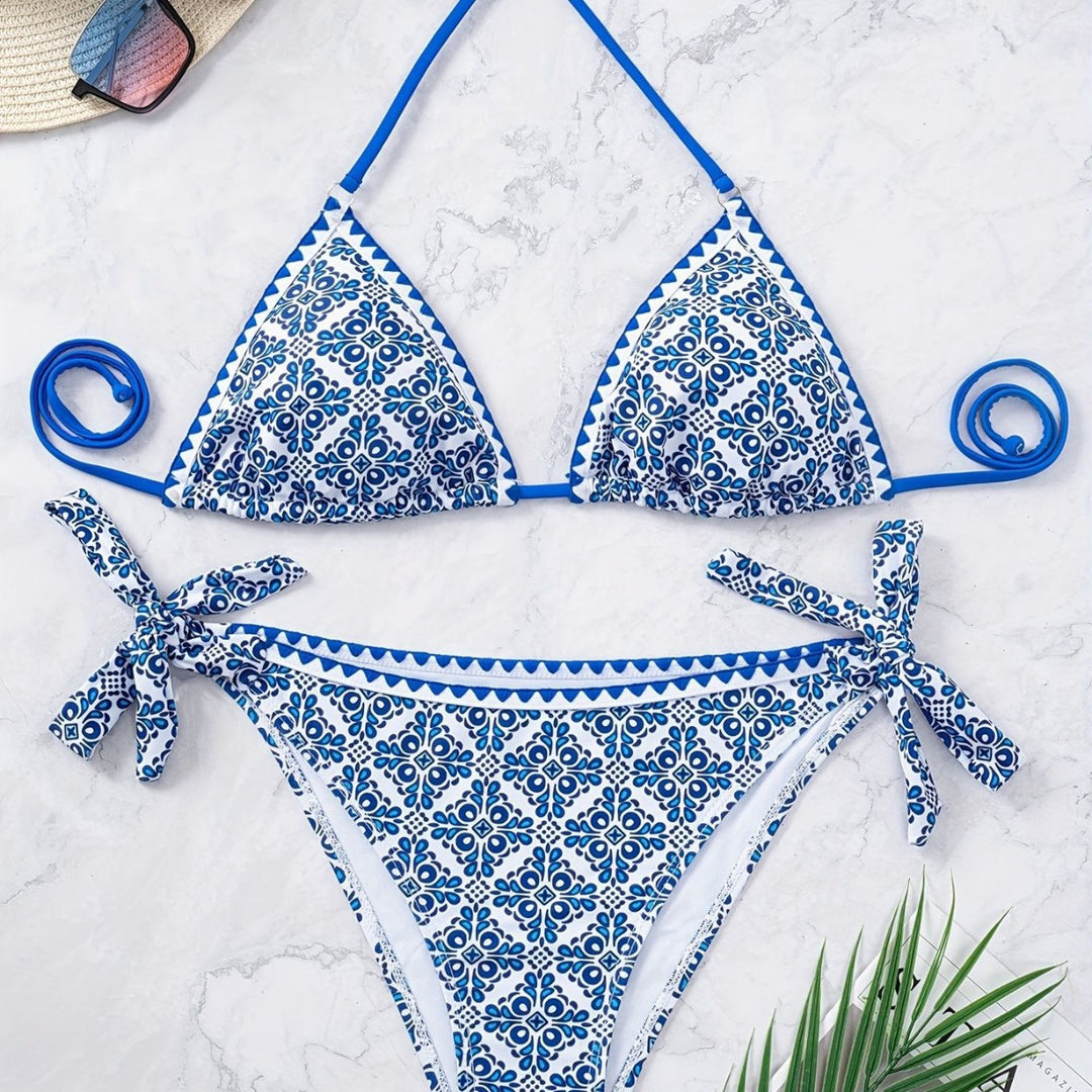 Damen Triangel-Bikini mit verspieltem Knoten-Design Drune