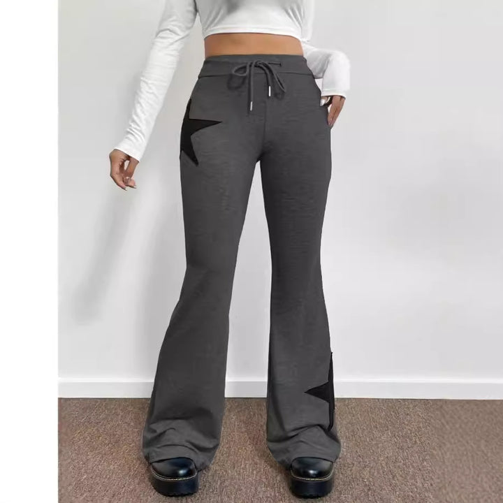 Damen lässige Sweatpants mit weitem Bein und Sternenmotiv Drune