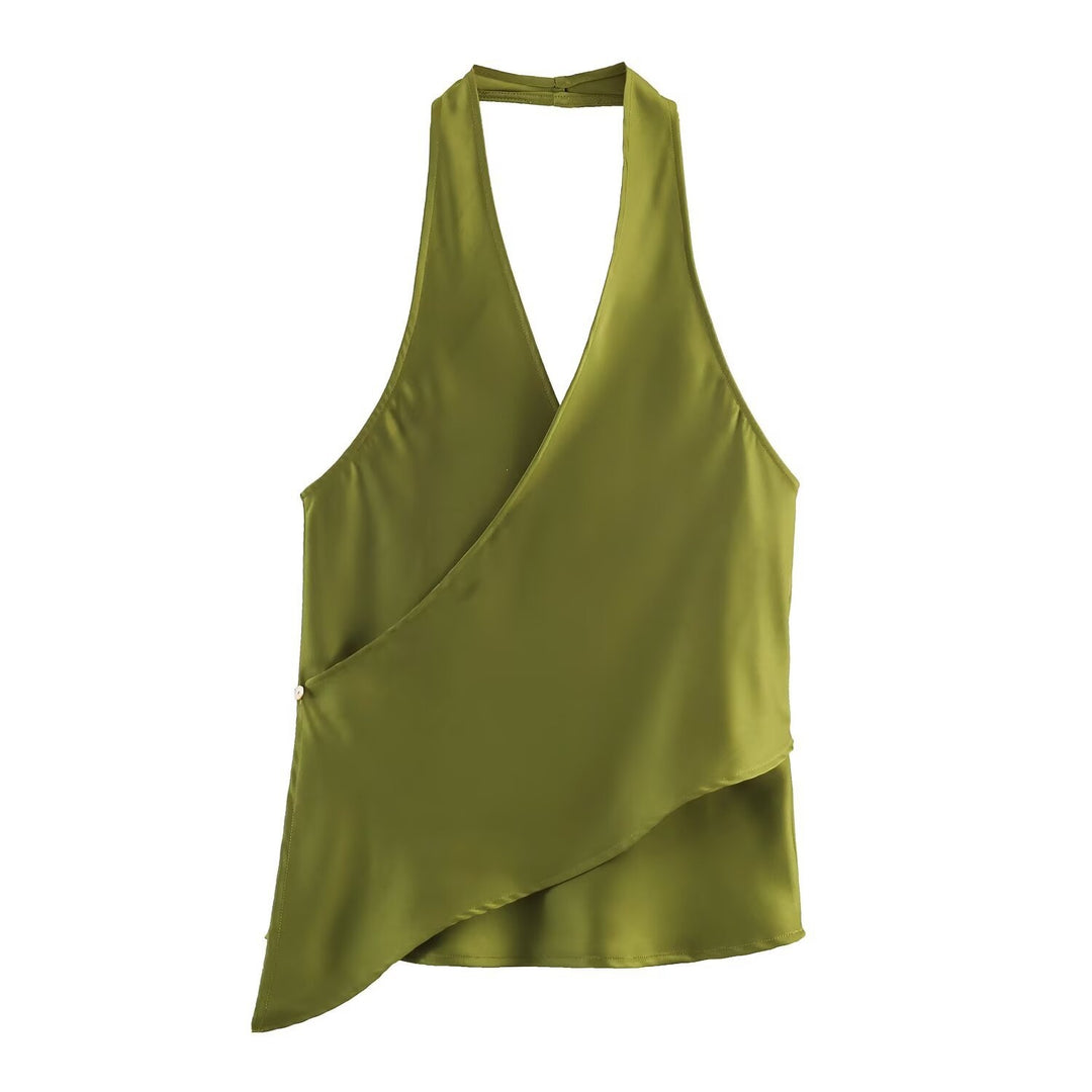 Damen Wickelbluse mit V-Ausschnitt Drune