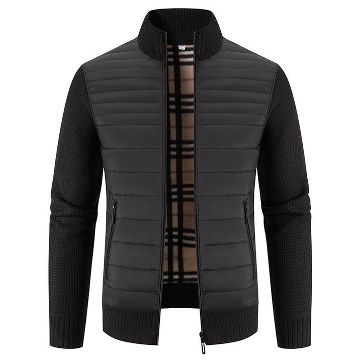Herren Steppjacke mit modernem Strickärmeln und hohem Kragen Drune