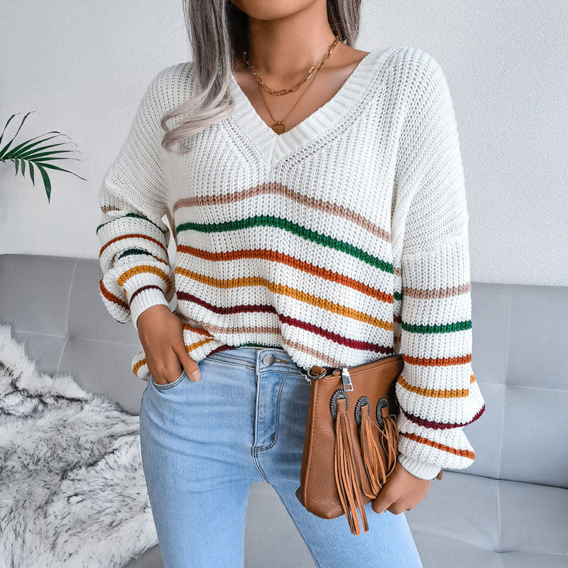 Drune | Gestreifter Pullover mit Farbkontrast
