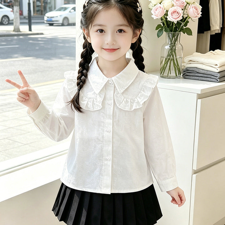 Mädchen Bluse mit Rüschendetails Drune