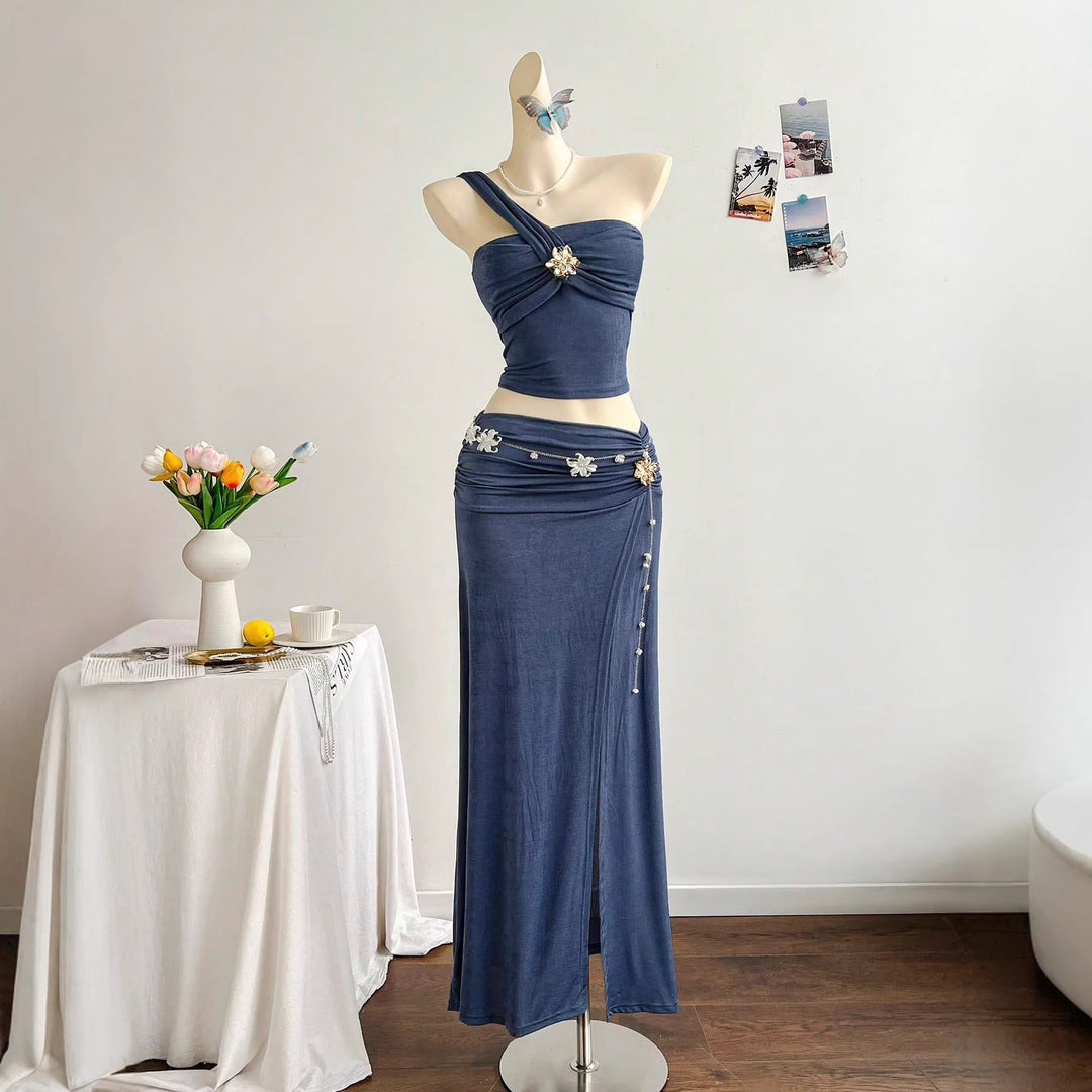 Damen elegantes Sommerkleid mit floralem Detail Drune