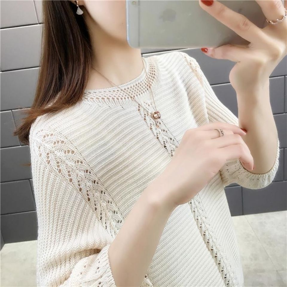 Damen lässiger Strickpullover mit filigranen Details Drune