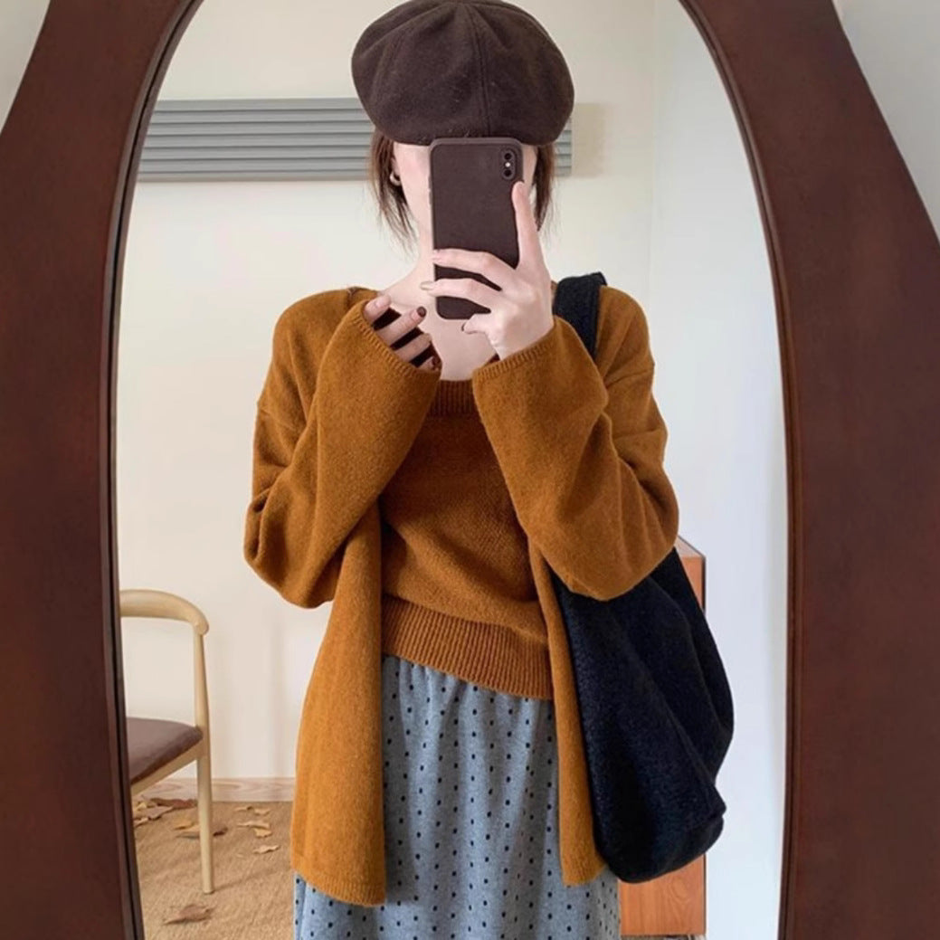 Damen lässiger Strickcardigan mit offenen Ärmeln und bequemer Passform Drune