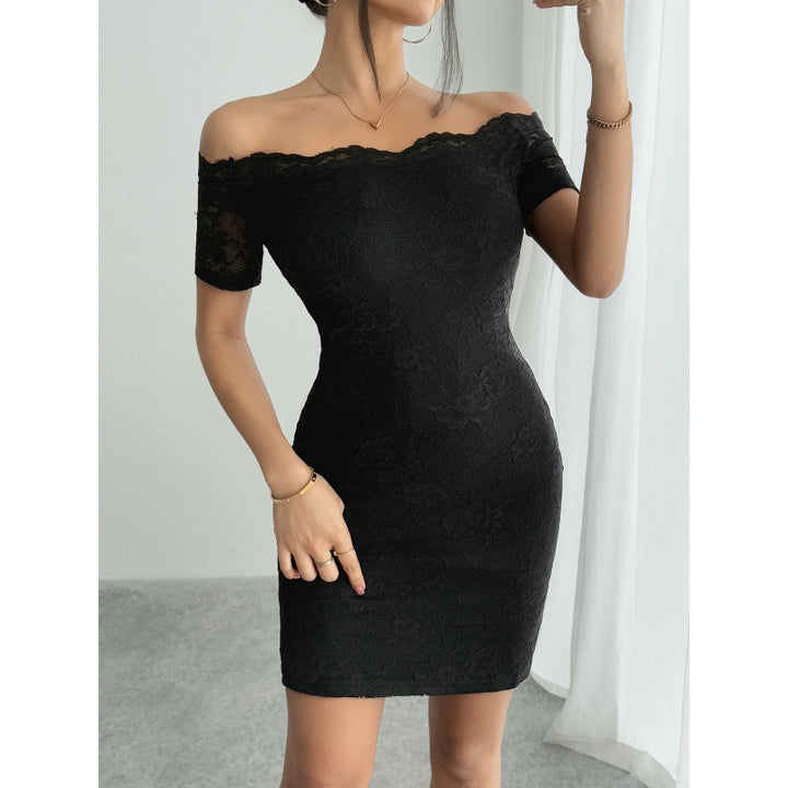 Damen Off-Shoulder Spitzenkleid Drune