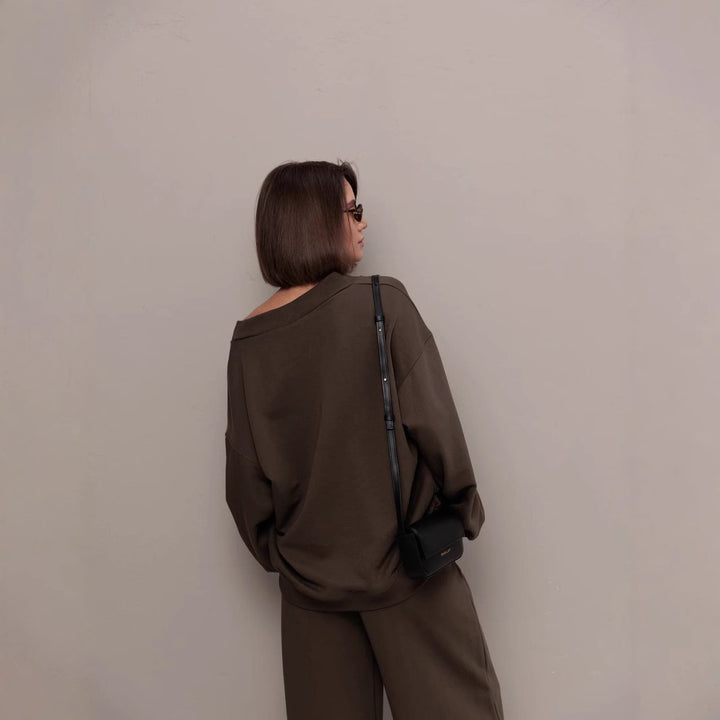 Damen Lässiger V-Ausschnitt Pullover Drune