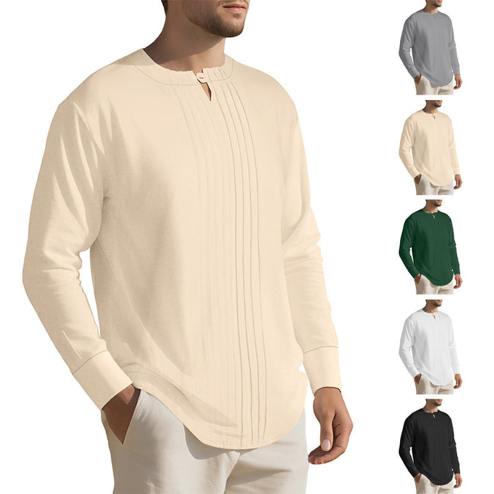 Herren Elegantes Langarmhemd mit strukturiertem Design Drune