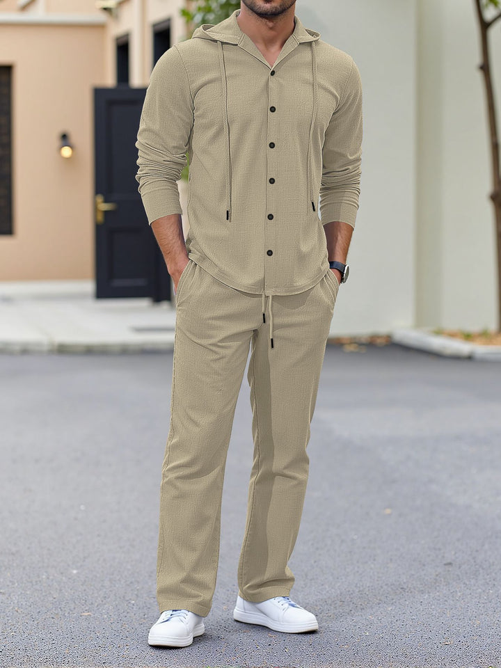 Herren lässiges Kapuzenshirt mit praktischen Taschen und Jogginghose Drune