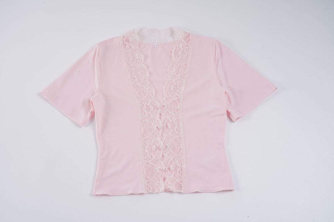 Damen Elegantes Spitzenoberteil mit feinem Schnitt Drune
