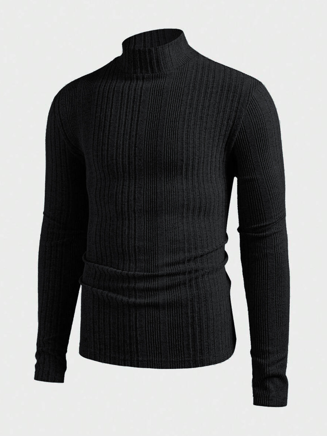 Herren Strickpullover mit hohem Kragen und Rippstruktur Drune
