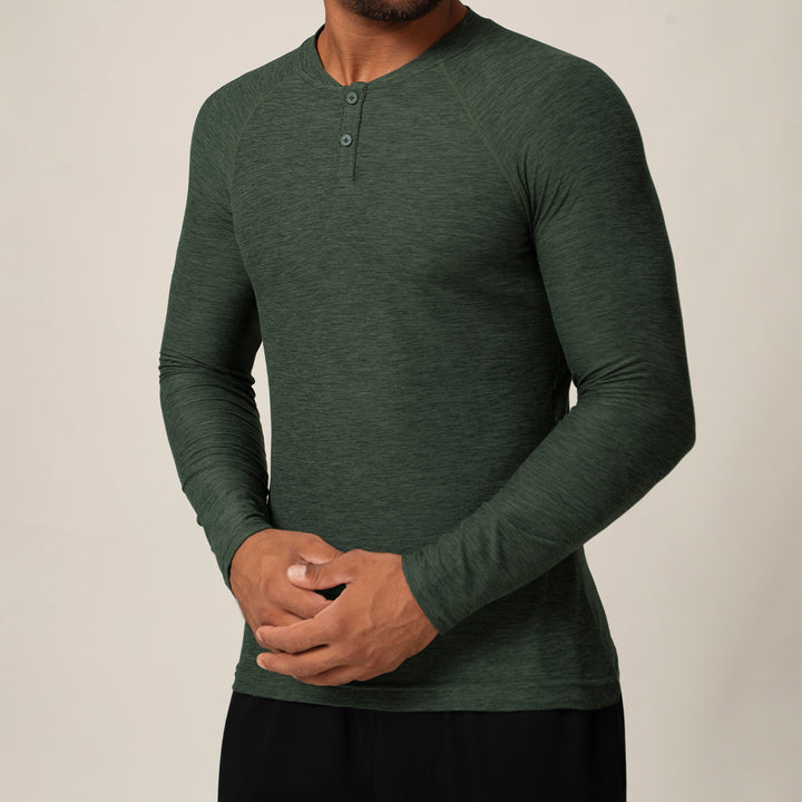 Herren Langarmshirt mit Knopfleiste Drune