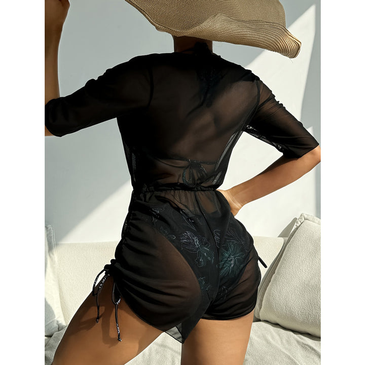 Damen Übergangs Strandschneider mit floralem Design und verstellbarem Bund Drune