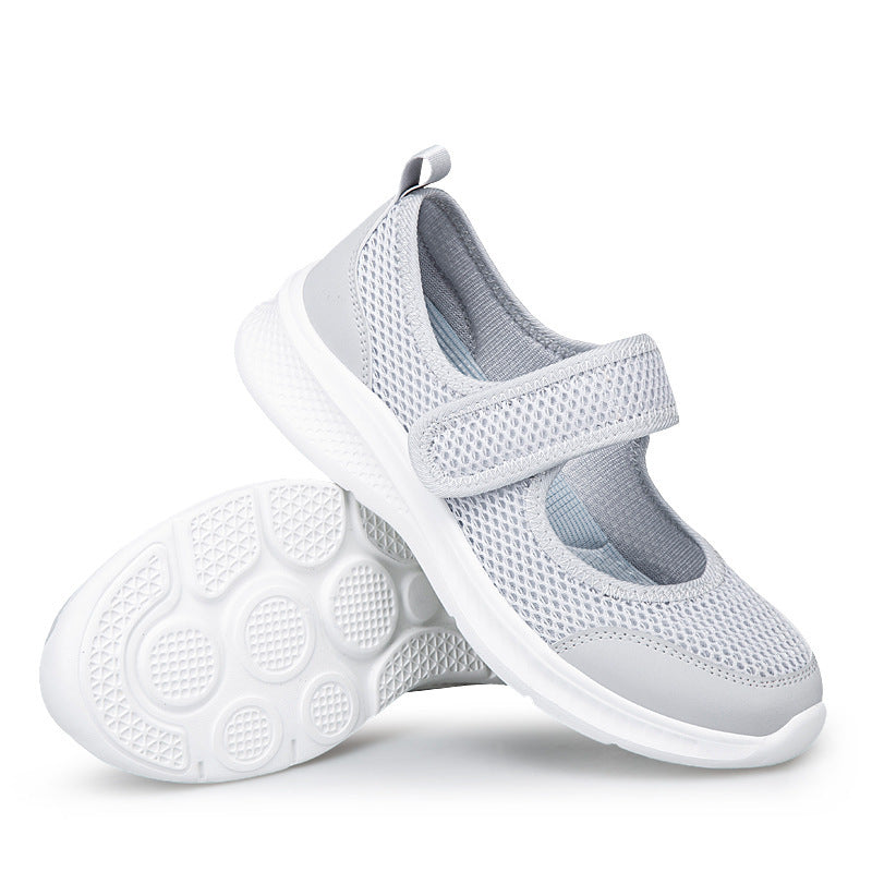 Damen nan Klett-Riemen-Sneaker im Ballerina-Stil mit atmungsaktivem Meshoberteil und flexibler Leichtsohle Drune