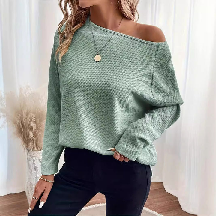 Damen Elegantes locker geschnittenes Pulloveroberteil Drune