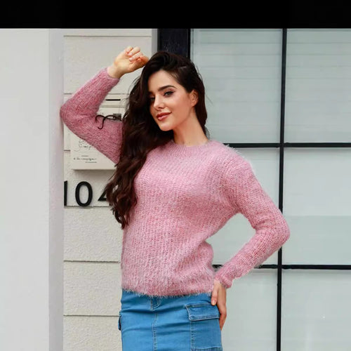 Damen kuscheliger Strickpullover mit modernem Schnitt Drune