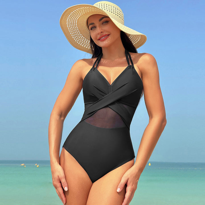 Damen Einteiliger Badeanzug mit stylishen Mesh-Elementen Drune