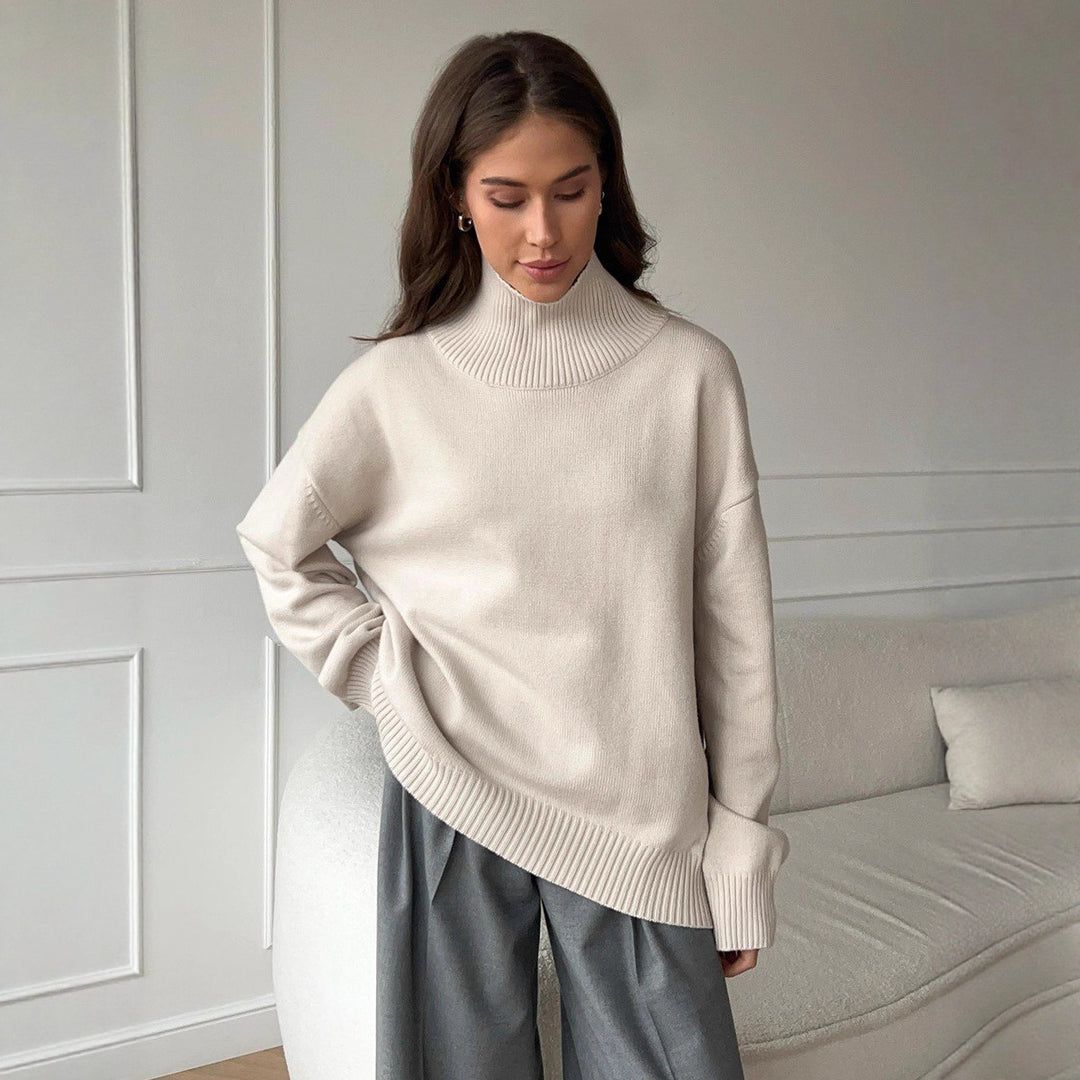 Damen Pullover mit hochschließendem Kragen und lässigem Schnitt Drune