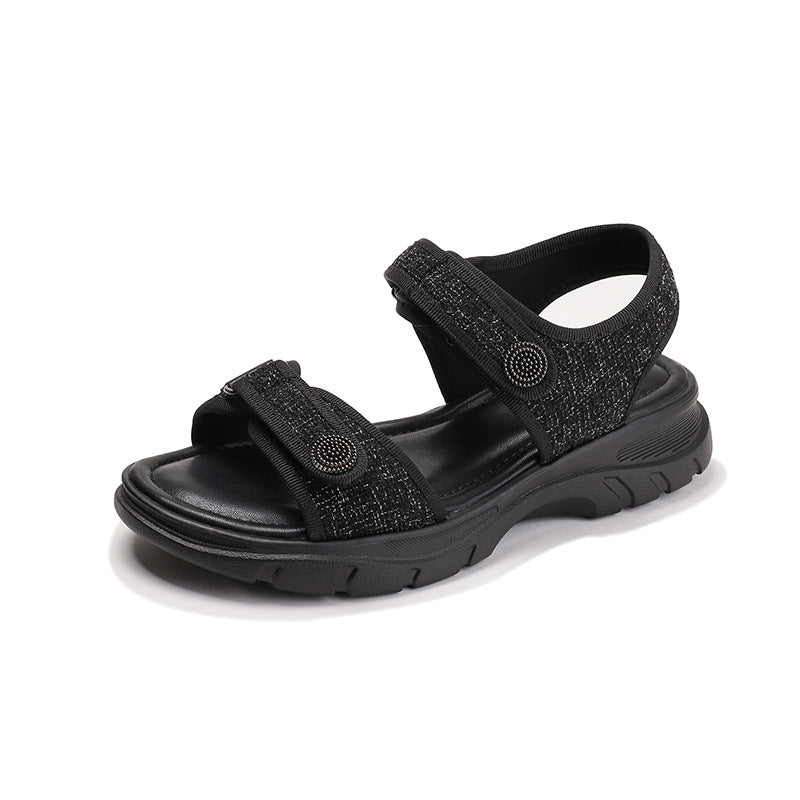 Damen Komfortsandalen mit anpassbarem Klettverschluss und rutschfester Sohle Drune